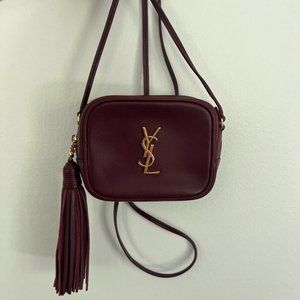 Saint Laurent Mini Lou Camera Bag Burgundy Leather